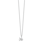 Sophia Jewelers Sterling Silver Diamond Dove Necklace, 18-20 Adjustable