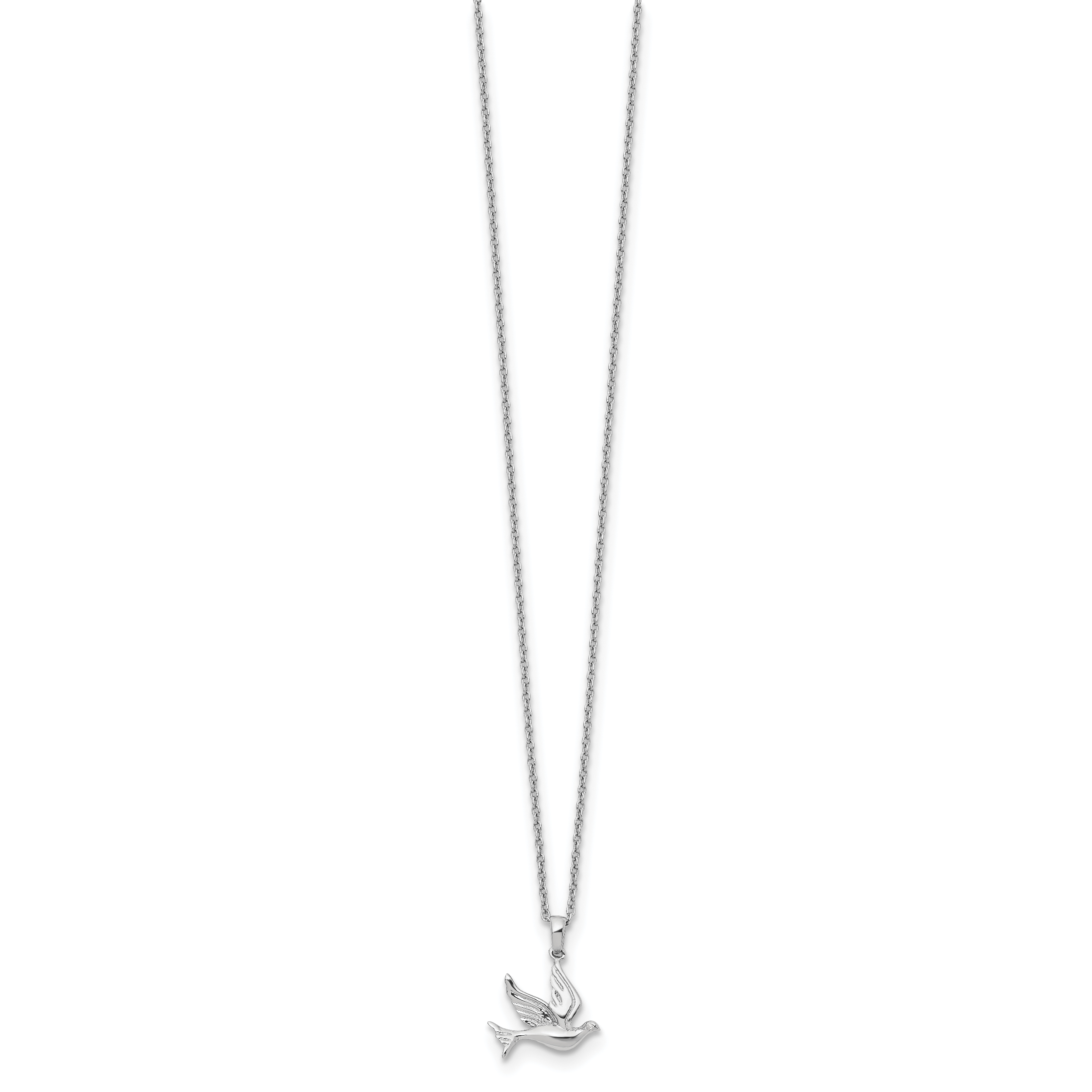 Sophia Jewelers Sterling Silver Diamond Dove Necklace, 18-20 Adjustable