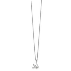 Sophia Jewelers Sterling Silver Diamond Dove Necklace, 18-20 Adjustable