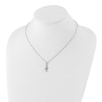 Sterling Silver Diamond Musical Necklace with Rhodium Polish and Gift Box
