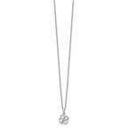 White Ice Rhodium-Plated Diamond Clover Necklace with Extender