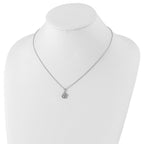 White Ice Rhodium-Plated Diamond Clover Necklace with Extender