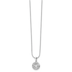 Sophia Jewelers White Ice Rhodium-Plated Sterling Silver Diamond Flower Necklace