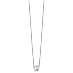 White Ice Sterling Silver Diamond Butterfly Necklace with Extender Elegant and Gift Ready