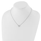 White Ice Sterling Silver Diamond Butterfly Necklace with Extender Elegant and Gift Ready