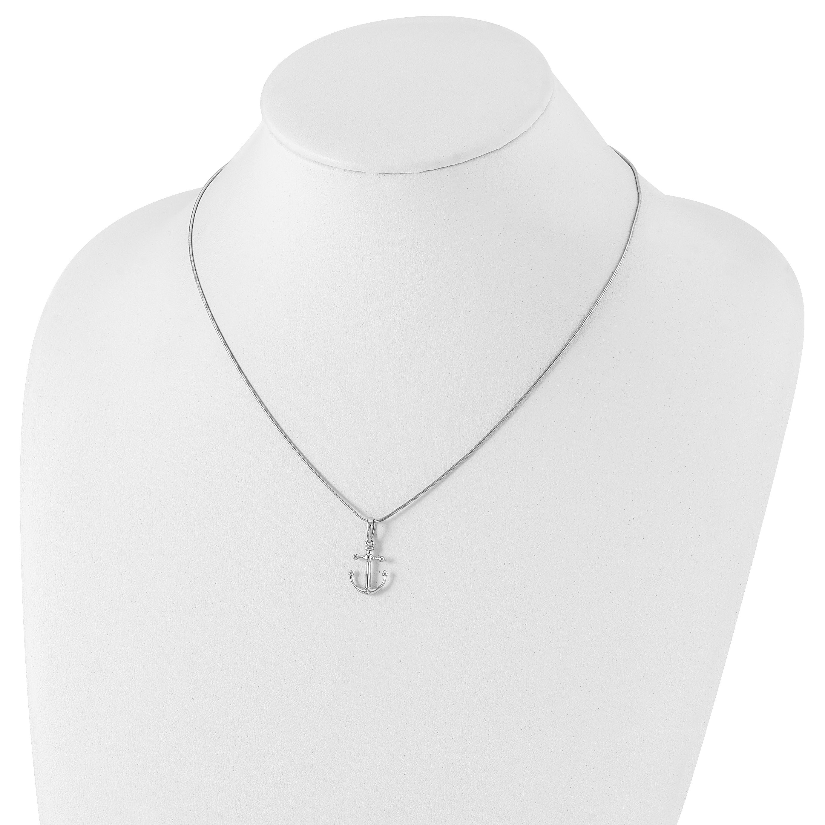 Sophia Jewelers Sterling Silver Diamond Anchor Necklace with Extender Gift Ready