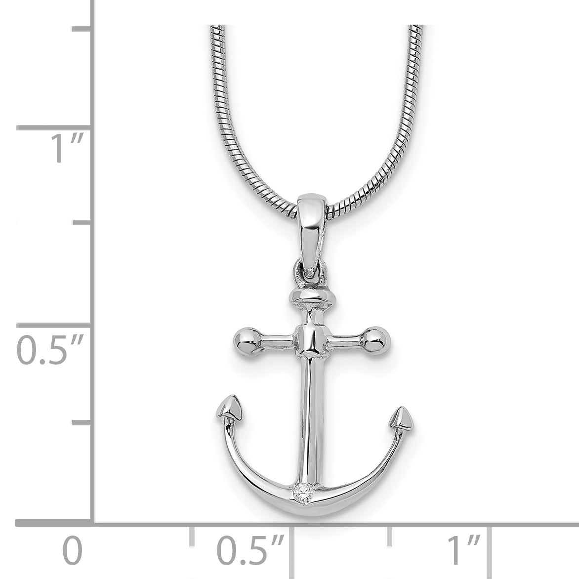 Sophia Jewelers Sterling Silver Diamond Anchor Necklace with Extender Gift Ready