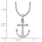 Sophia Jewelers Sterling Silver Diamond Anchor Necklace with Extender Gift Ready