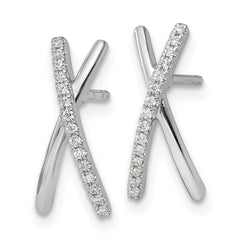 White Ice Sterling Silver Rhodium-plated Diamond X Post Earrings