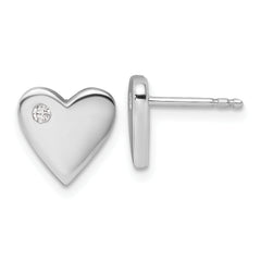 White Ice Sterling Silver Rhodium-plated Diamond Heart Earrings