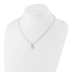 White Ice Sterling Silver Rhodium-plated 18 Inch Diamond Heart Necklace with 2 Inch Extender