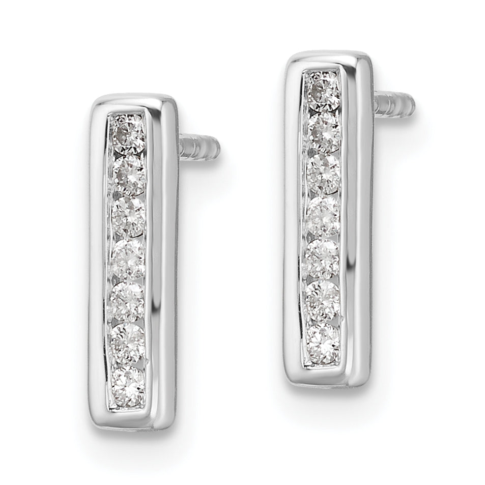 Sterling Silver RH Plated White Ice .15ct Diamond Earrings