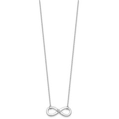 Sterling Silver RH Plated White Ice .02ct. Diamond Infinity Necklace
