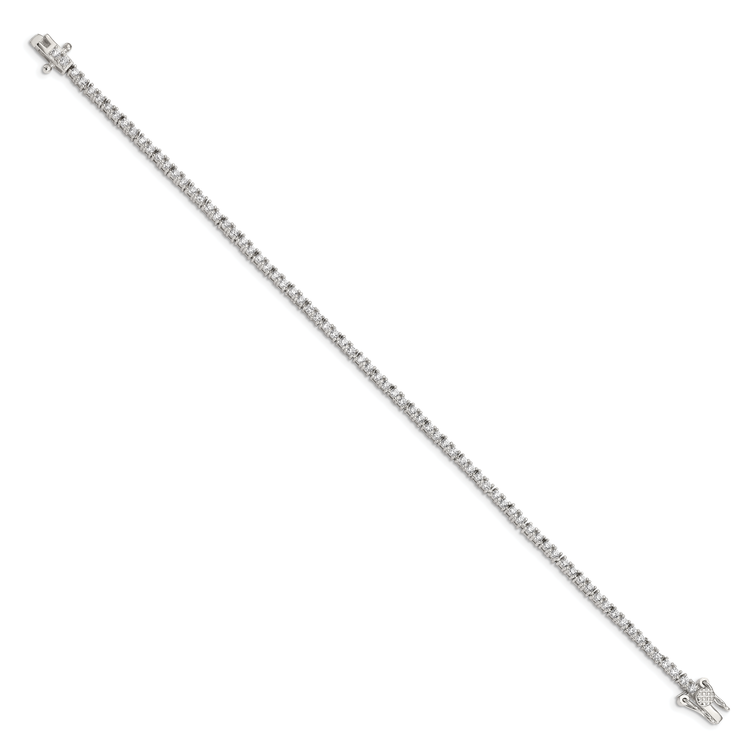 Sterling Silver Rhodium-plated CZ Tennis Bracelet Secondary image