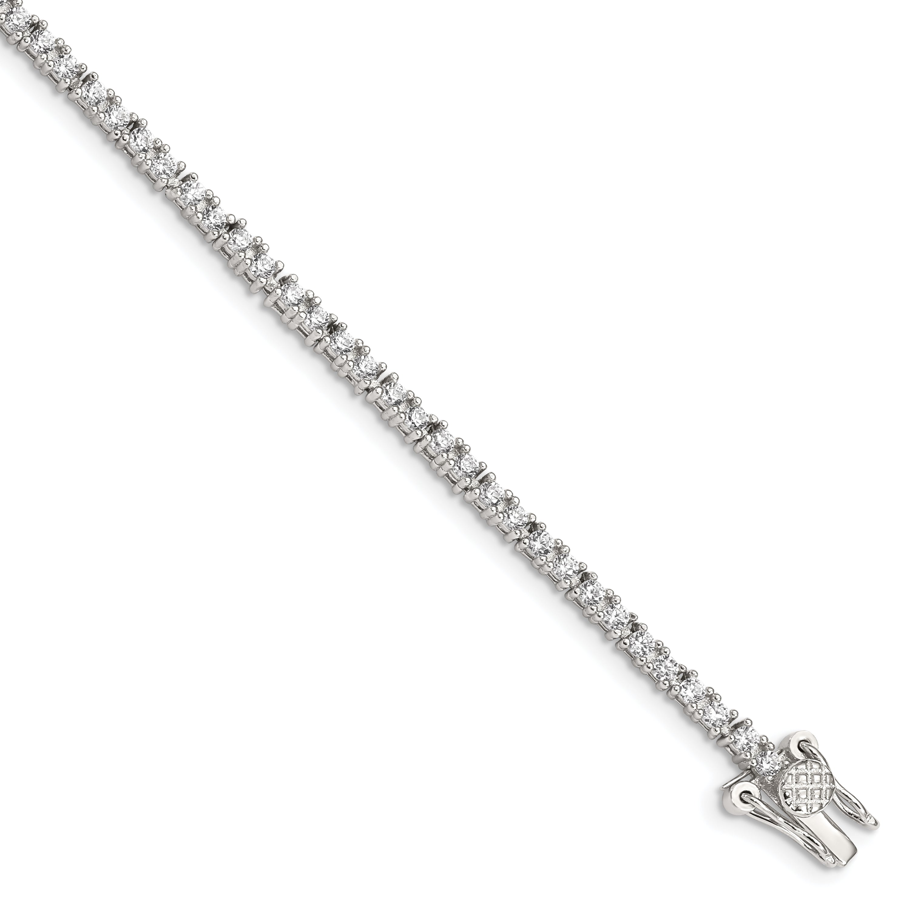 Sterling Silver Rhodium-plated CZ Tennis Bracelet Main image