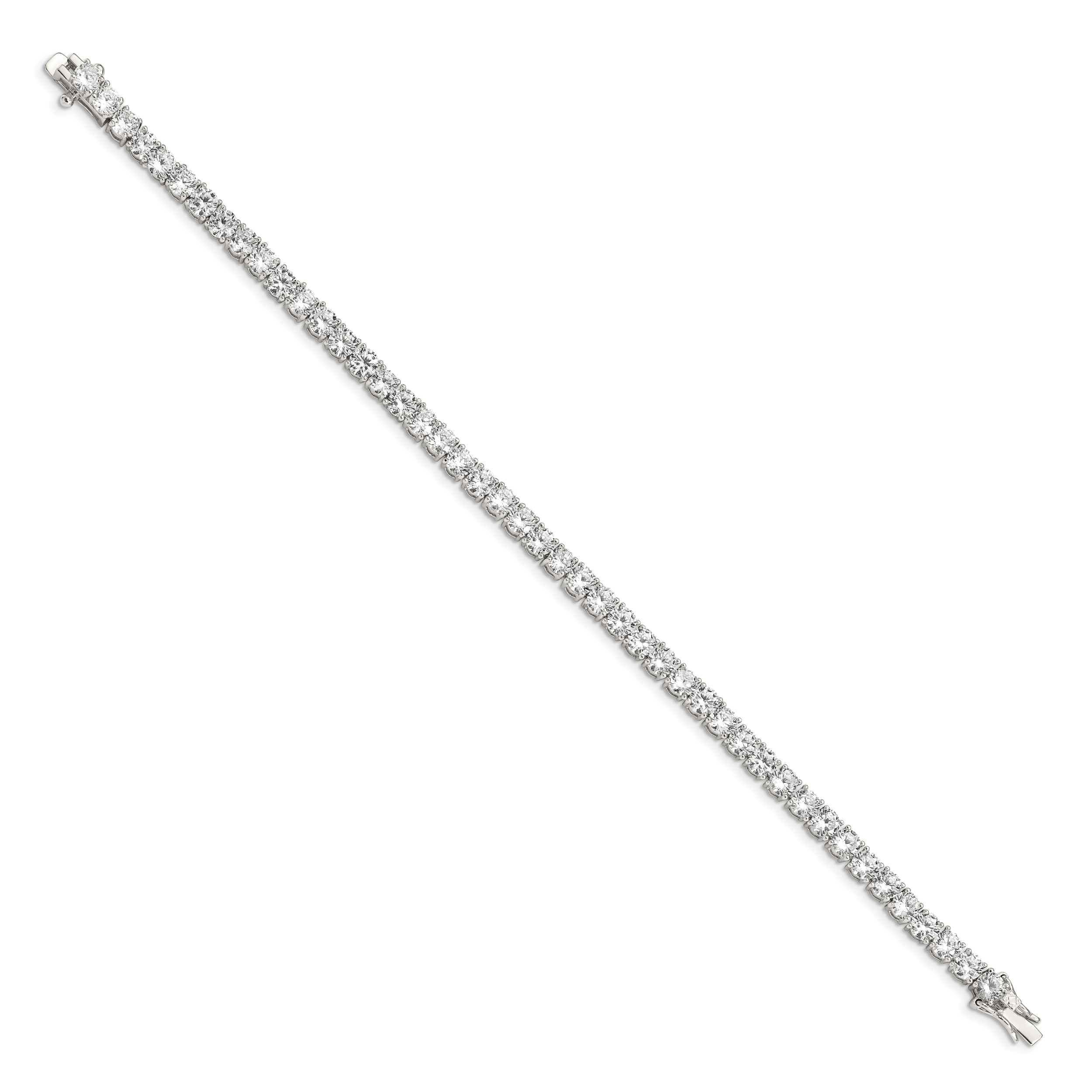 Sterling Silver Rhodium-plated CZ Tennis Bracelet