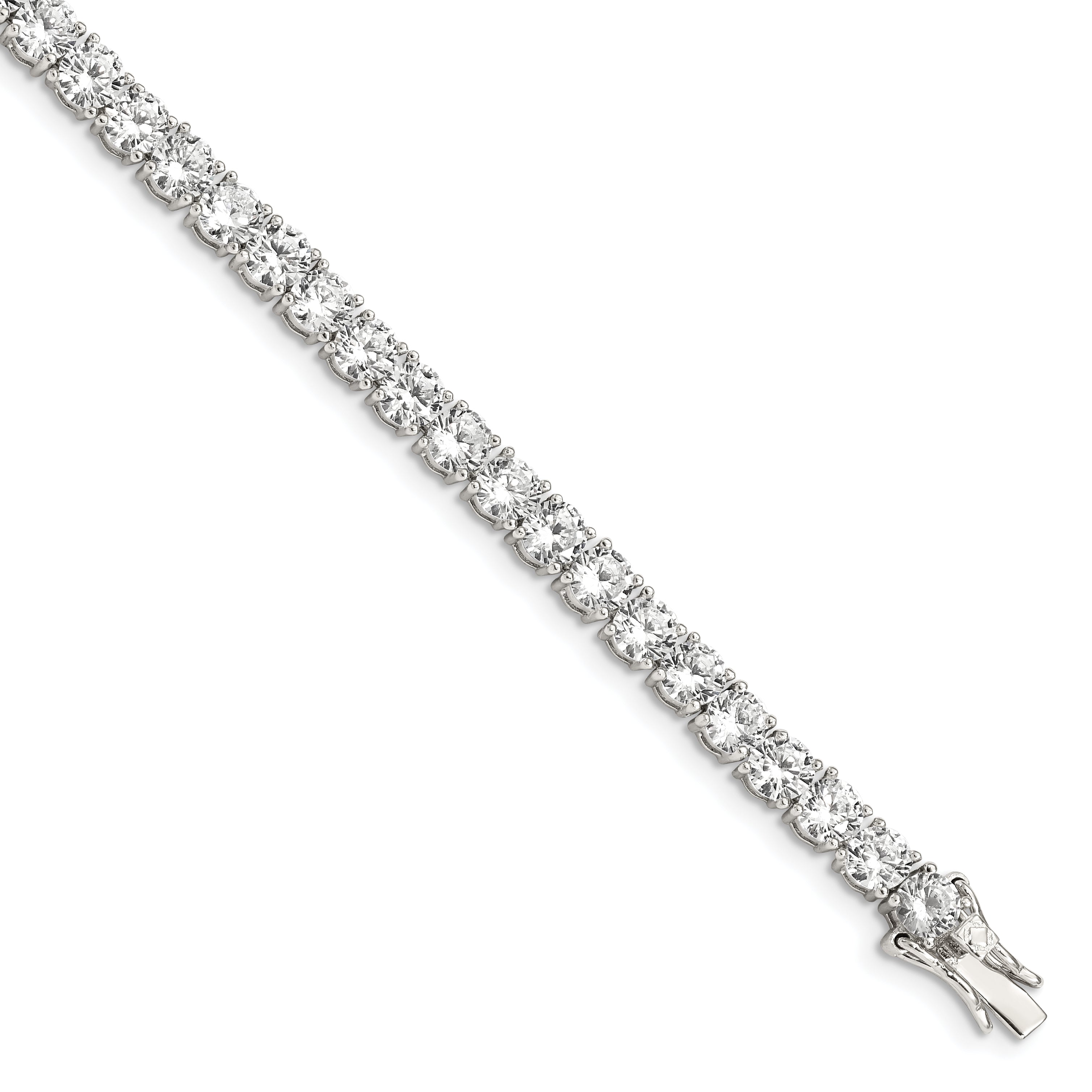 Sterling Silver Rhodium-plated CZ Tennis Bracelet Main image