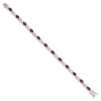 Sterling Silver Rhodium-plated Garnet Bracelet