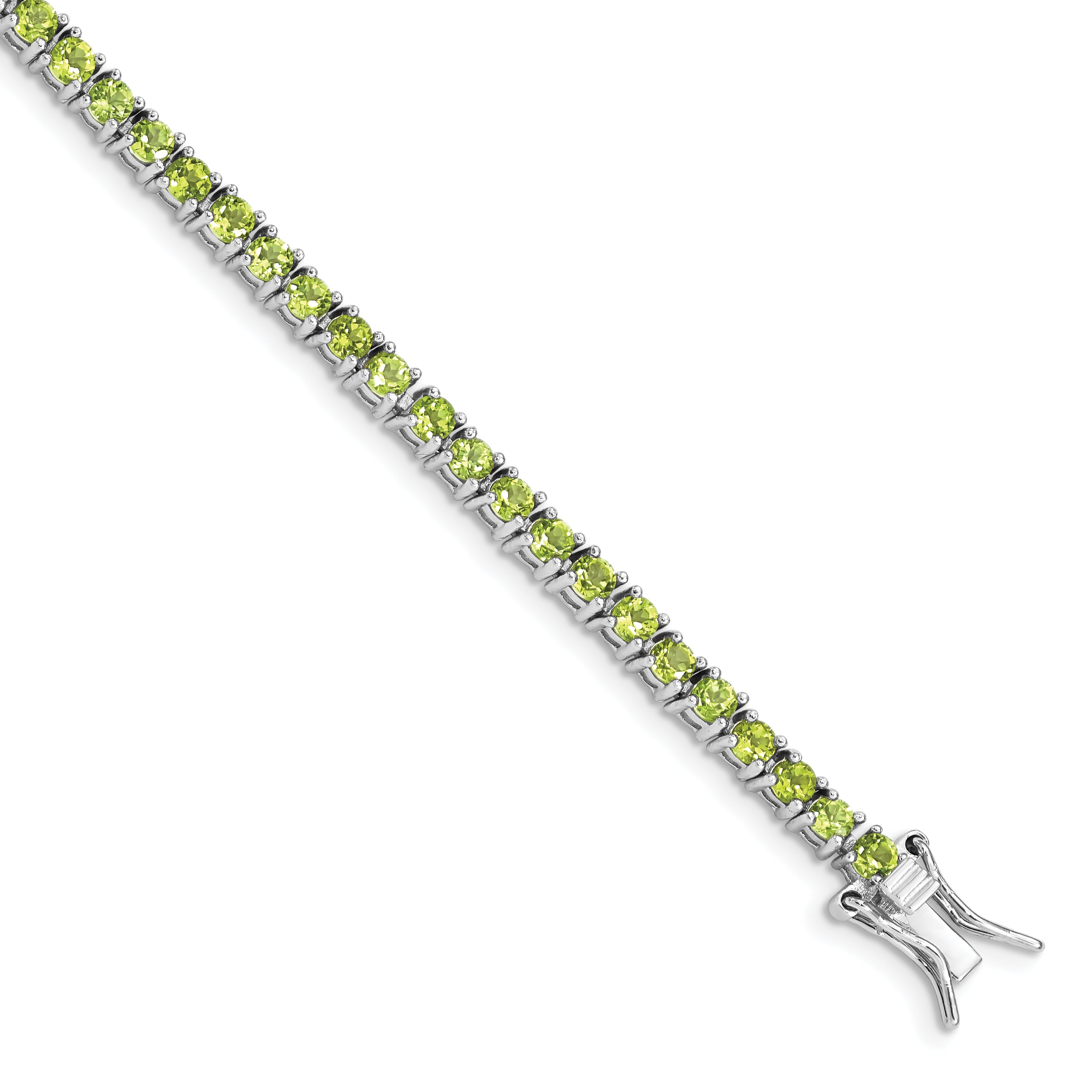 Sterling Silver Rhodium-plated Peridot Bracelet Main image