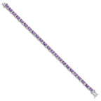 Sterling Silver Rhodium-plated Purple and Clear CZ Bracelet