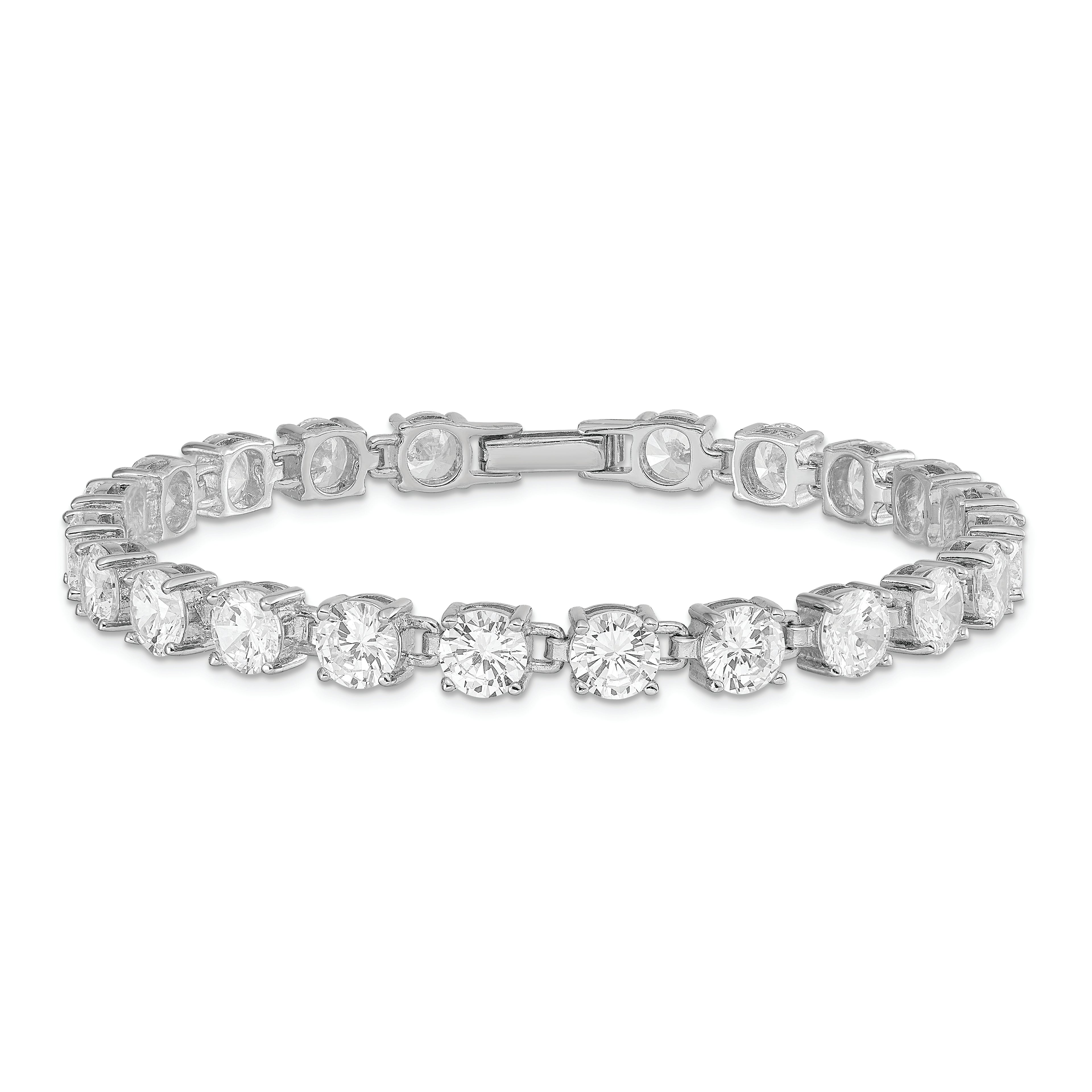 Sterling Silver Rhodium-plated CZ Tennis Bracelet