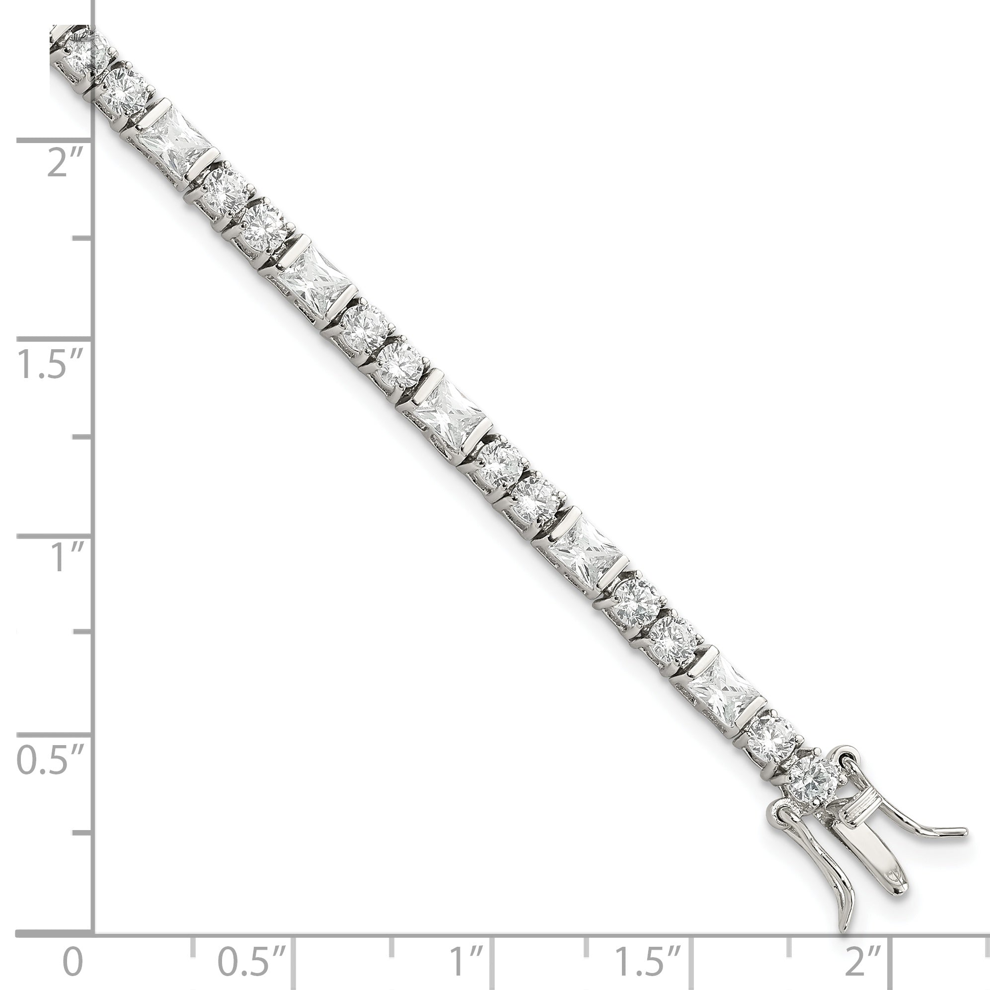 Sterling Silver Rhodium-plated CZ Tennis Bracelet