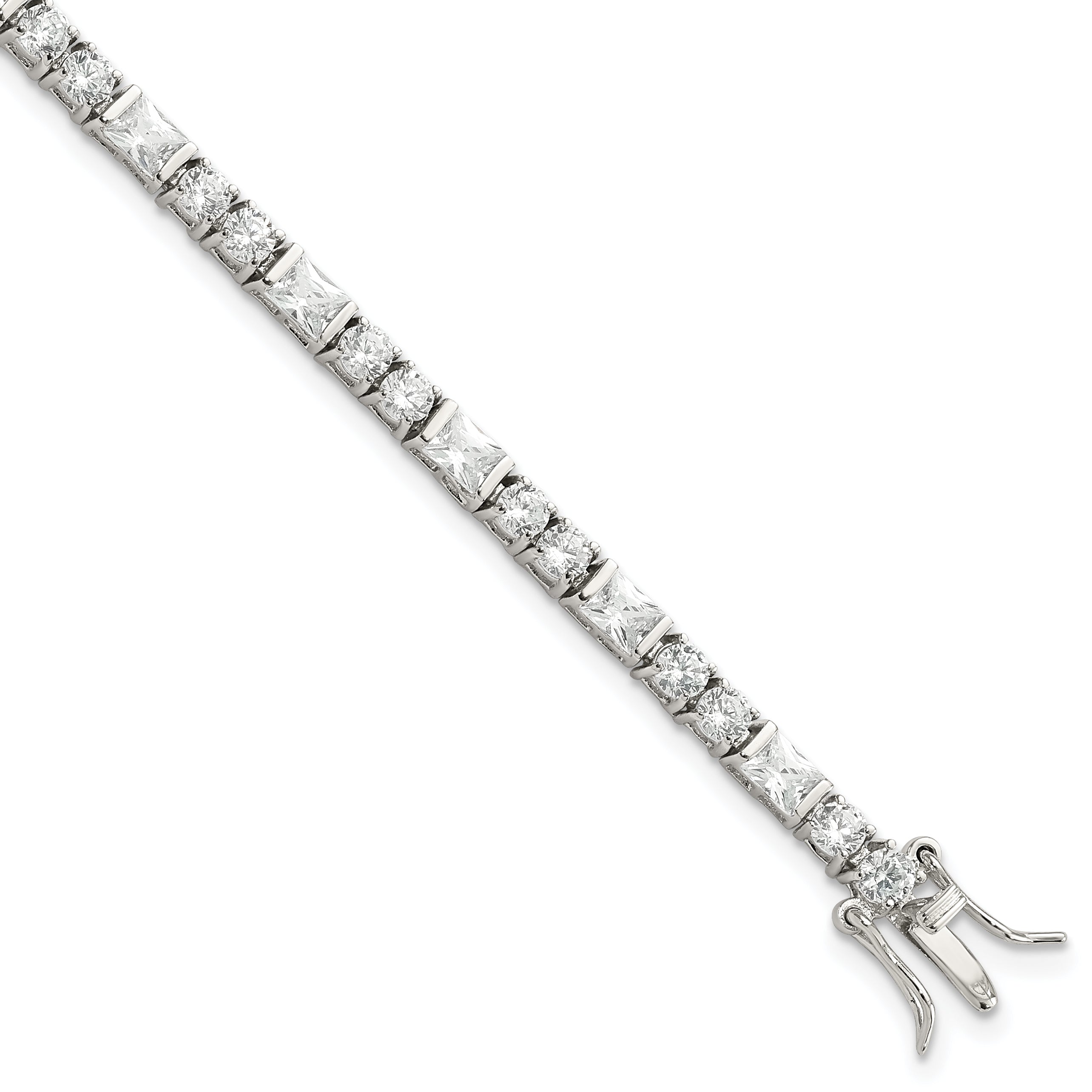 Sterling Silver Rhodium-plated CZ Tennis Bracelet Main image