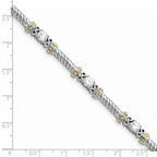 Sterling Silver Rhodium-plated and Vermeil CZ Bracelet
