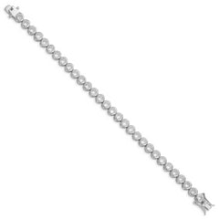 Sterling Silver Rhodium-plated CZ Tennis Bracelet - 7.25