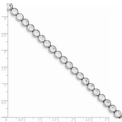 Sterling Silver Rhodium-plated CZ Tennis Bracelet - 7.25