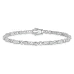 Sterling Silver Rhodium-plated CZ Infinity Bracelet