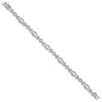 Sterling Silver Rhodium-plated CZ Bracelet