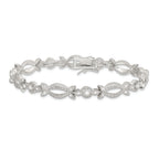 Sterling Silver Rhodium-plated CZ Bracelet