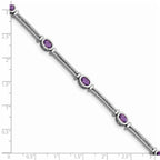 Sterling Silver Rhodium-plated Amethyst Bracelet