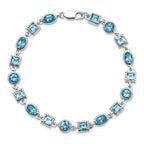 Sterling Silver Rhodium-plated Blue Topaz Bracelet