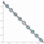 Sterling Silver Rhodium-plated Blue Topaz Bracelet