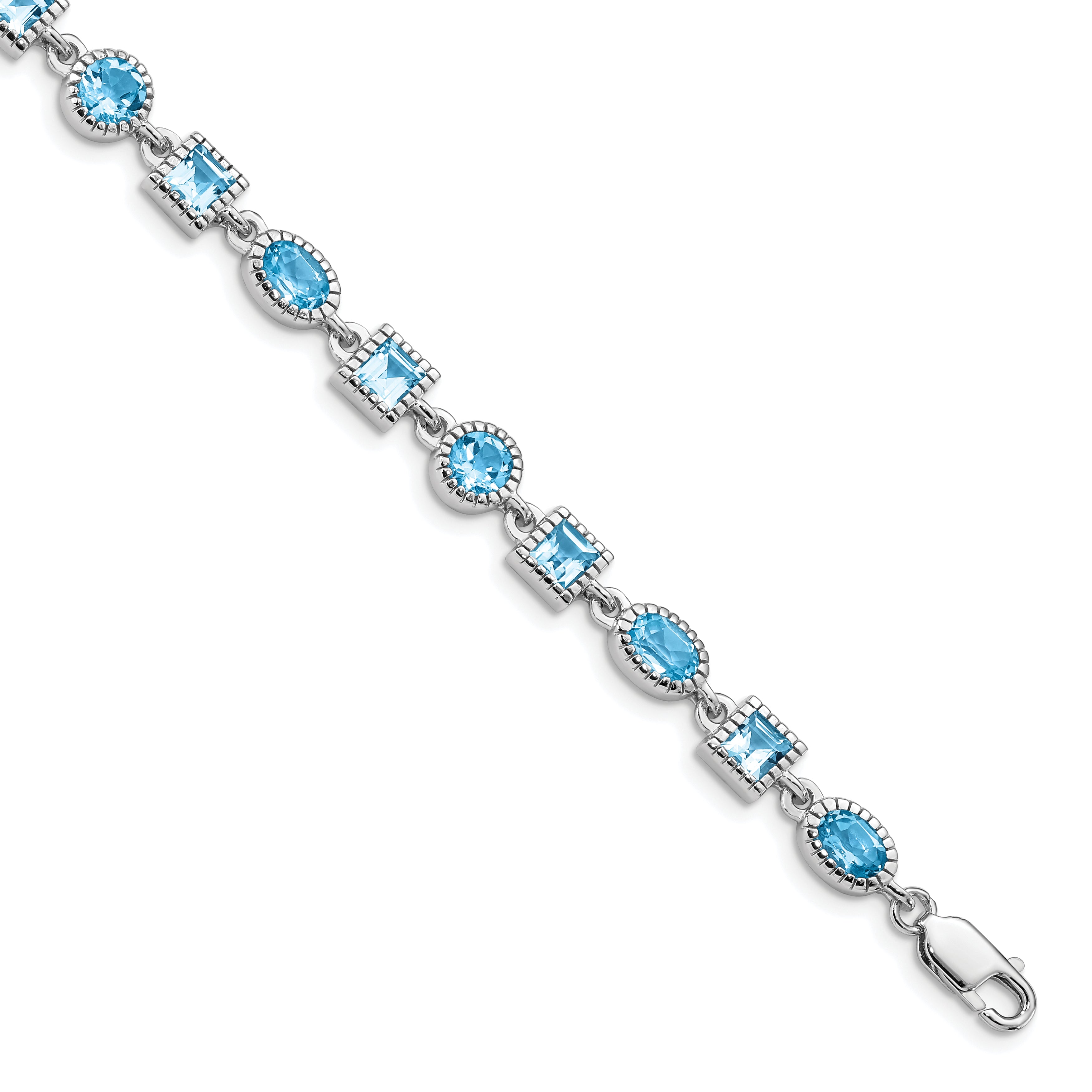 Sterling Silver Rhodium-plated Blue Topaz Bracelet Main image