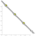 Sterling Silver Rhodium-plated Peridot Bracelet
