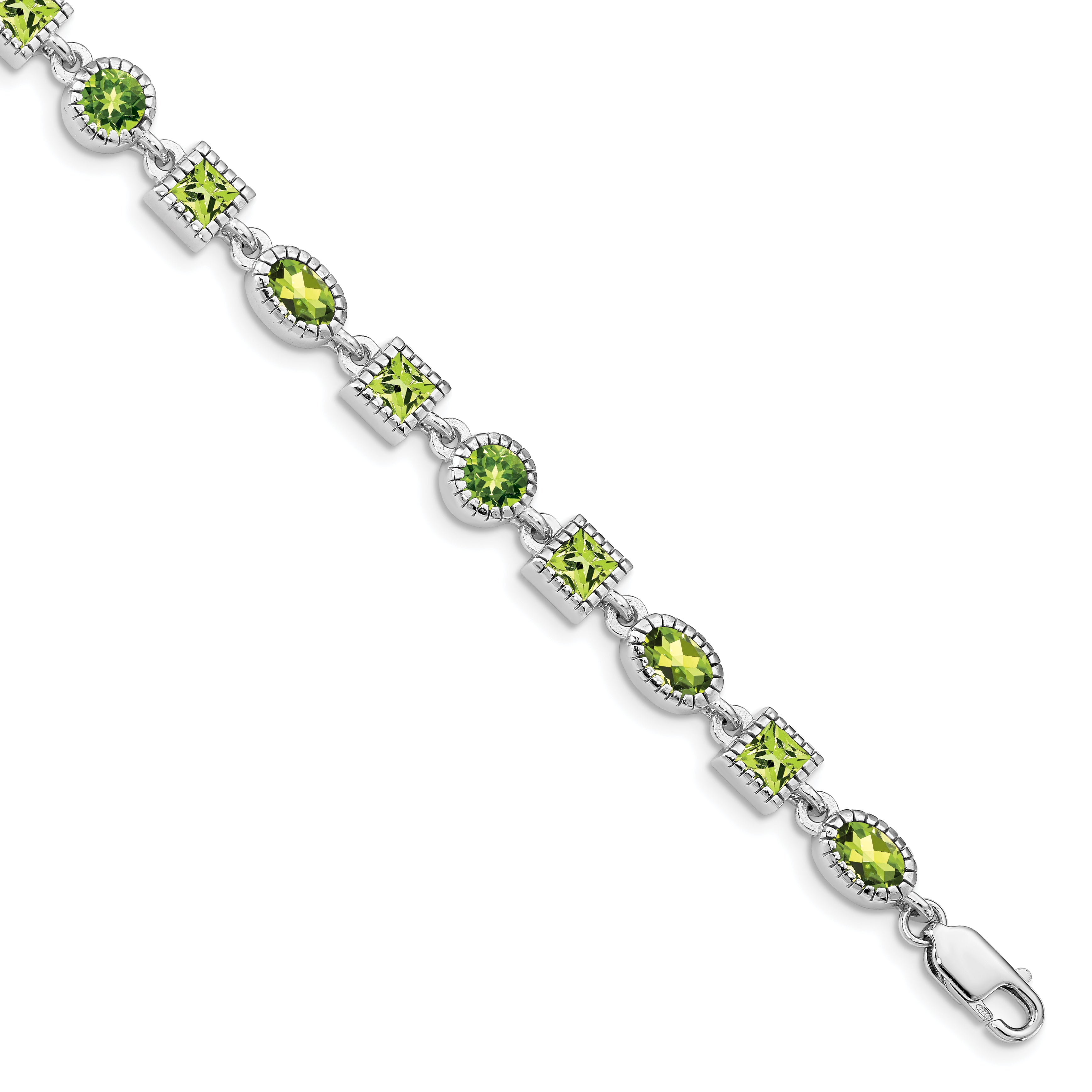 Sterling Silver Rhodium-plated Peridot Bracelet Main image