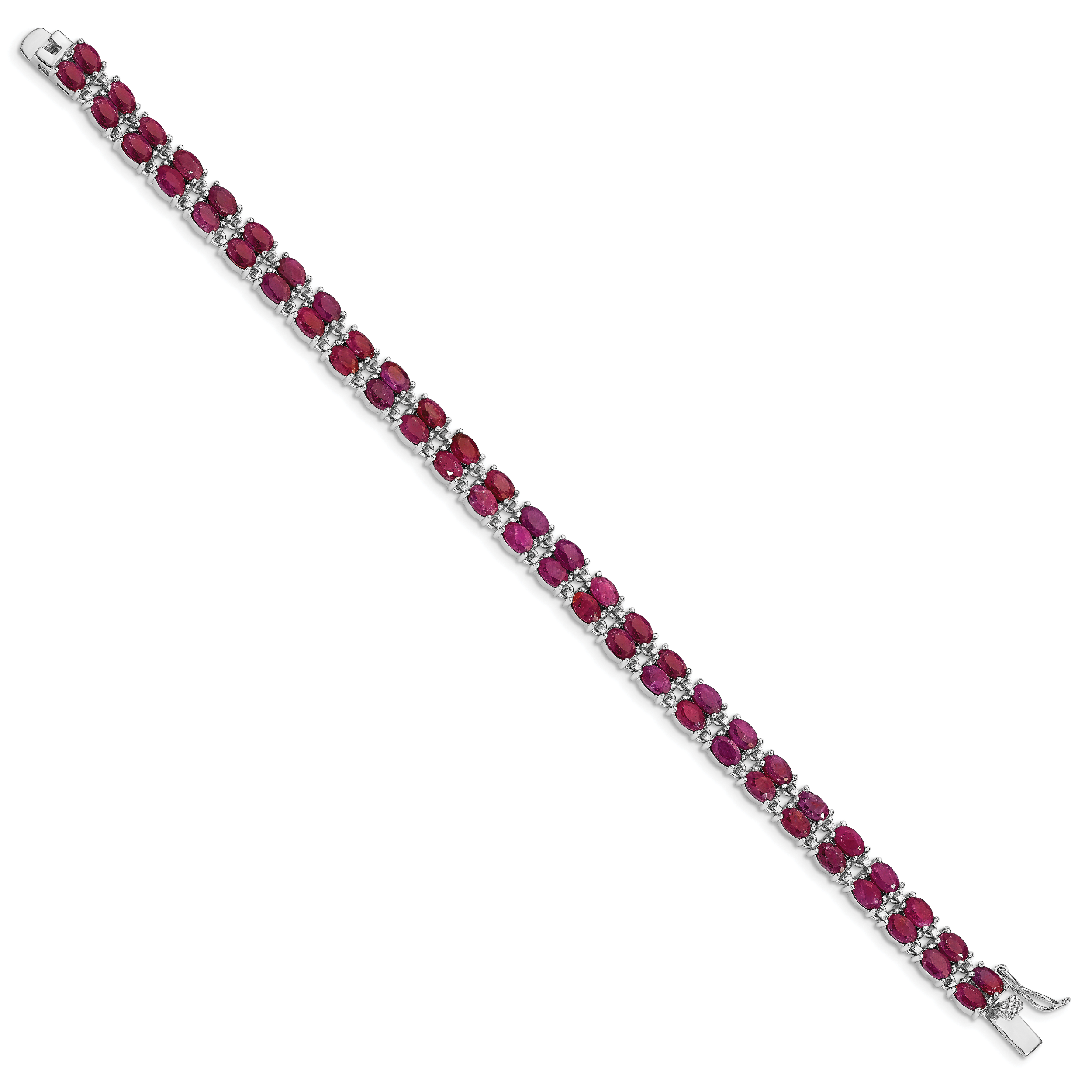 Sterling Silver Rhodium-plated Ruby Bracelet Secondary image
