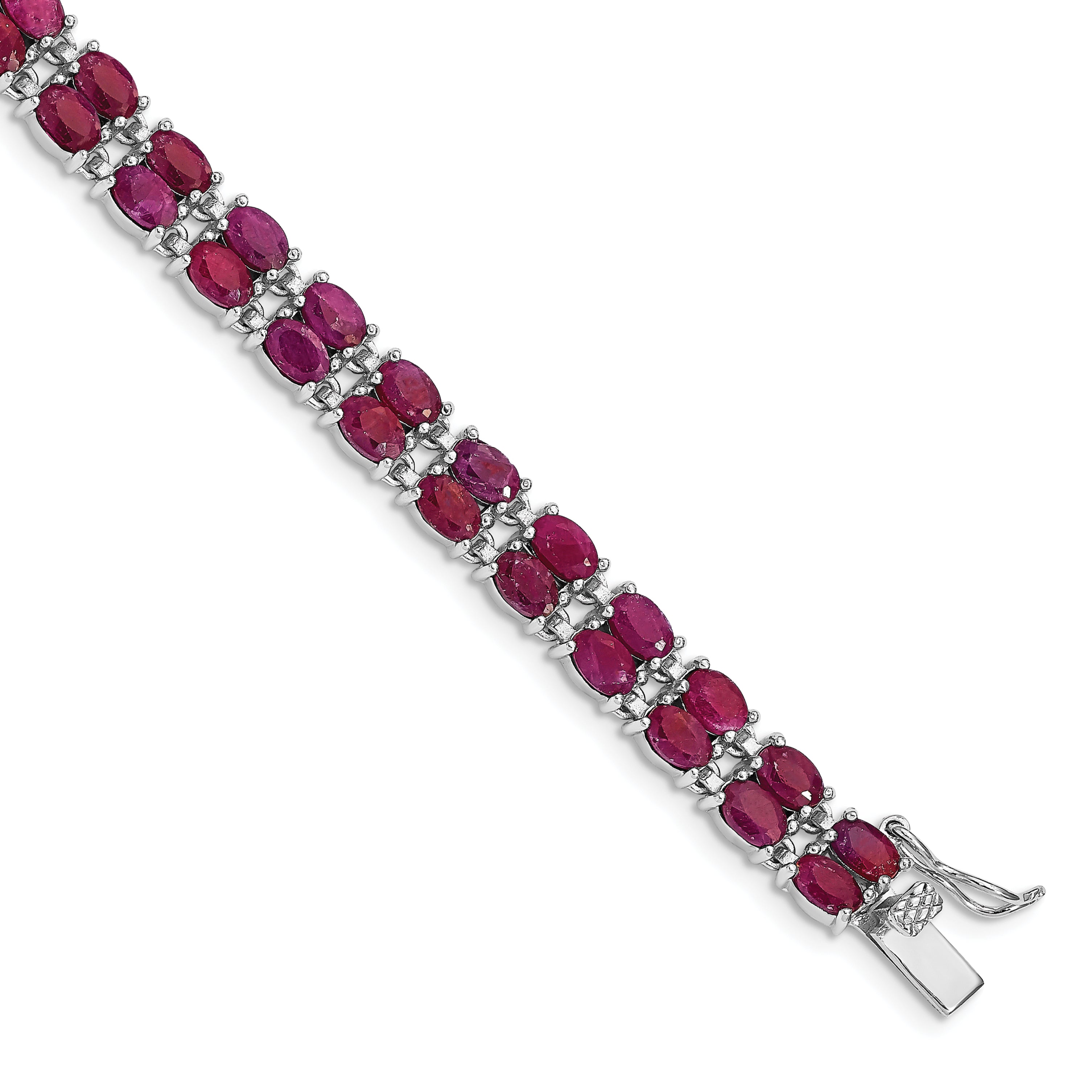 Sterling Silver Rhodium-plated Ruby Bracelet Main image
