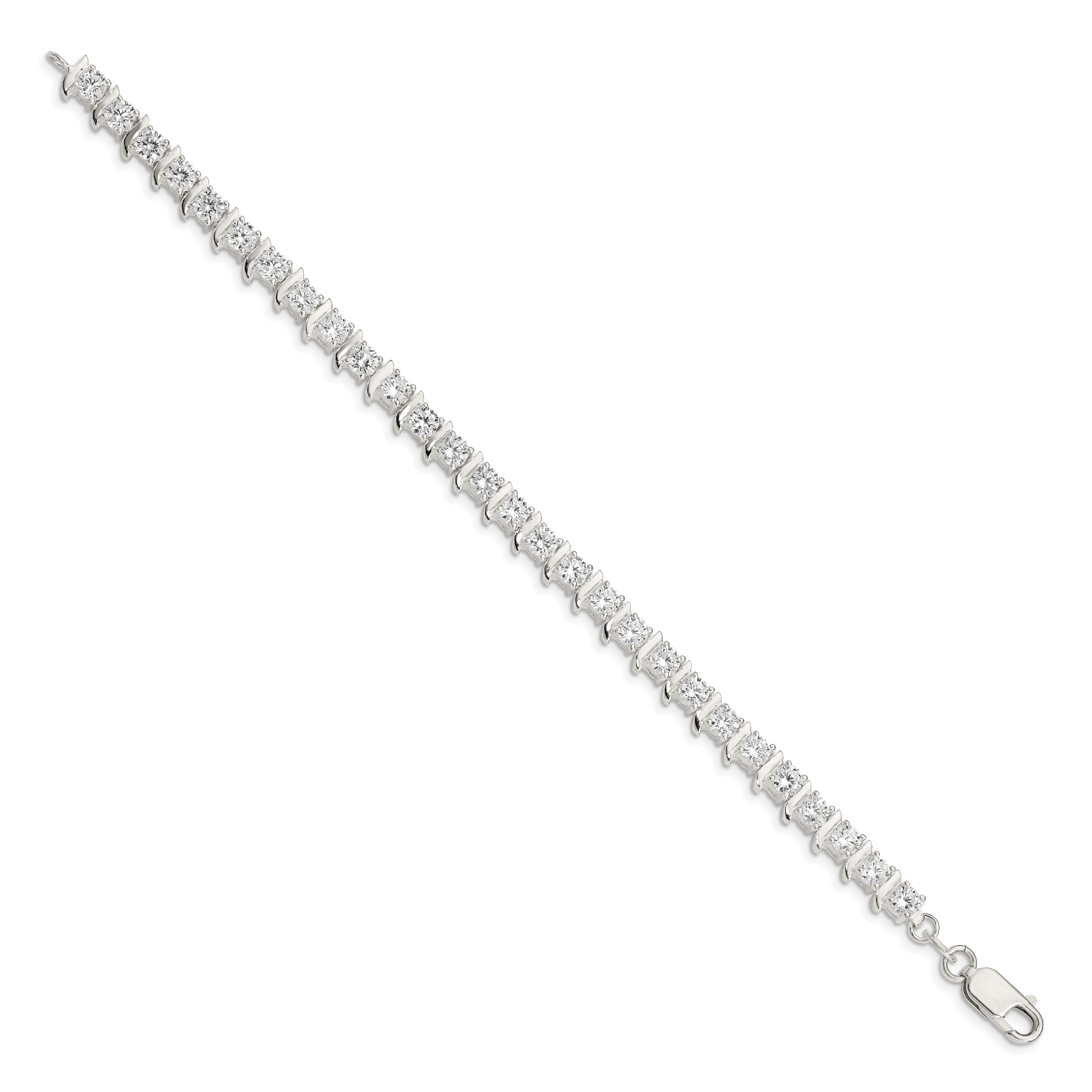 Sterling Silver CZ Fancy Polished Bracelet Secondary image