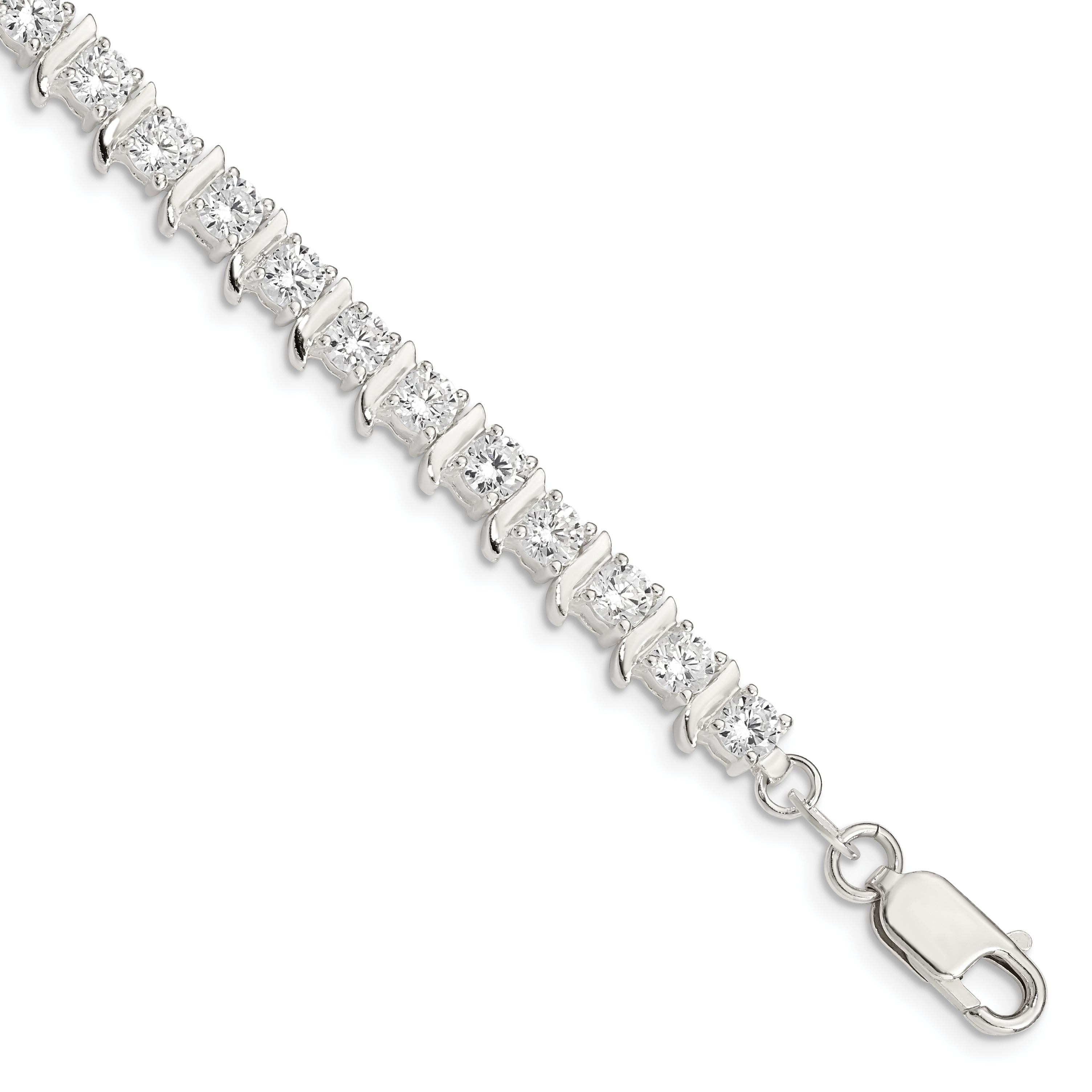 Sterling Silver CZ Fancy Polished Bracelet Main image
