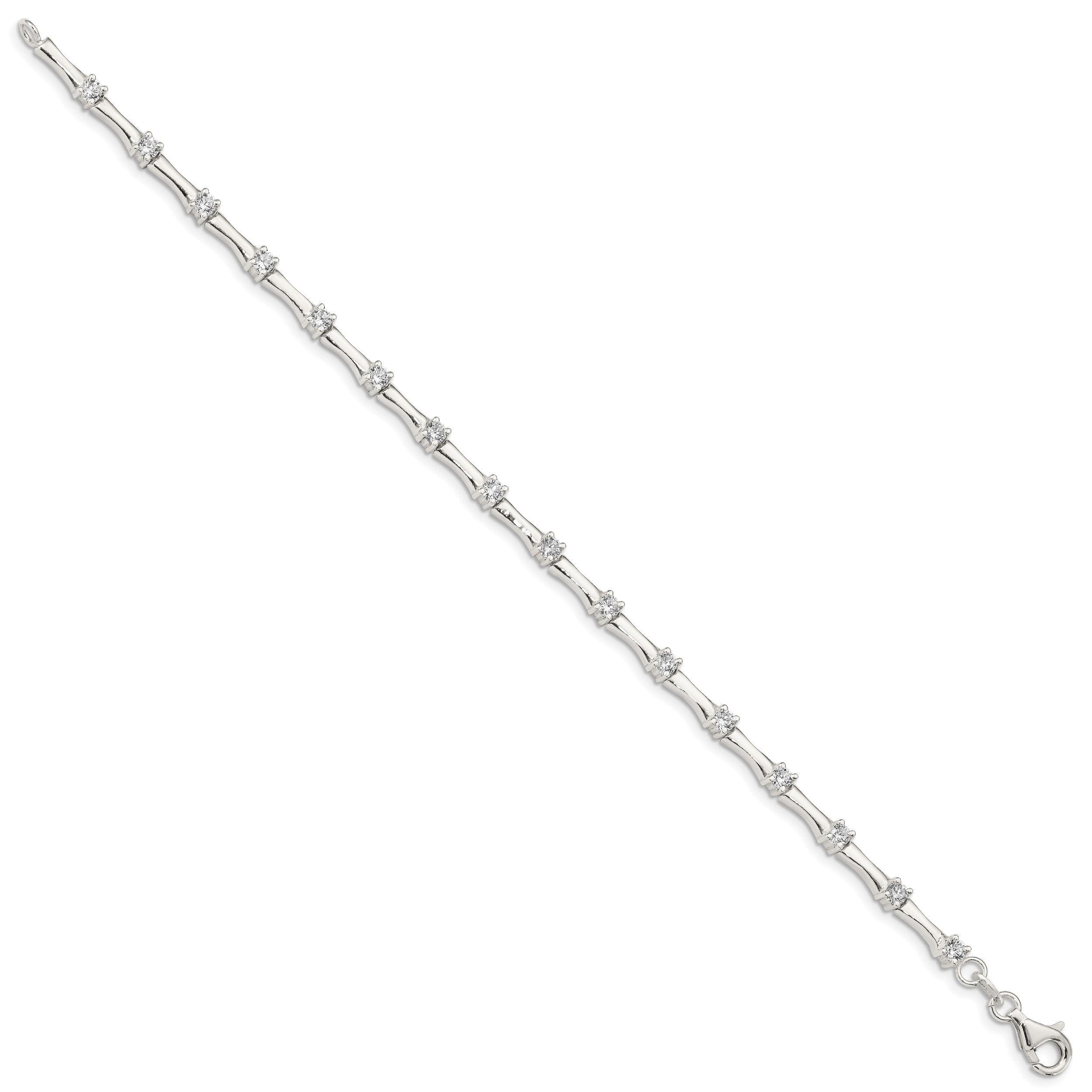 Sterling Silver CZ Fancy Polished Bracelet Secondary image