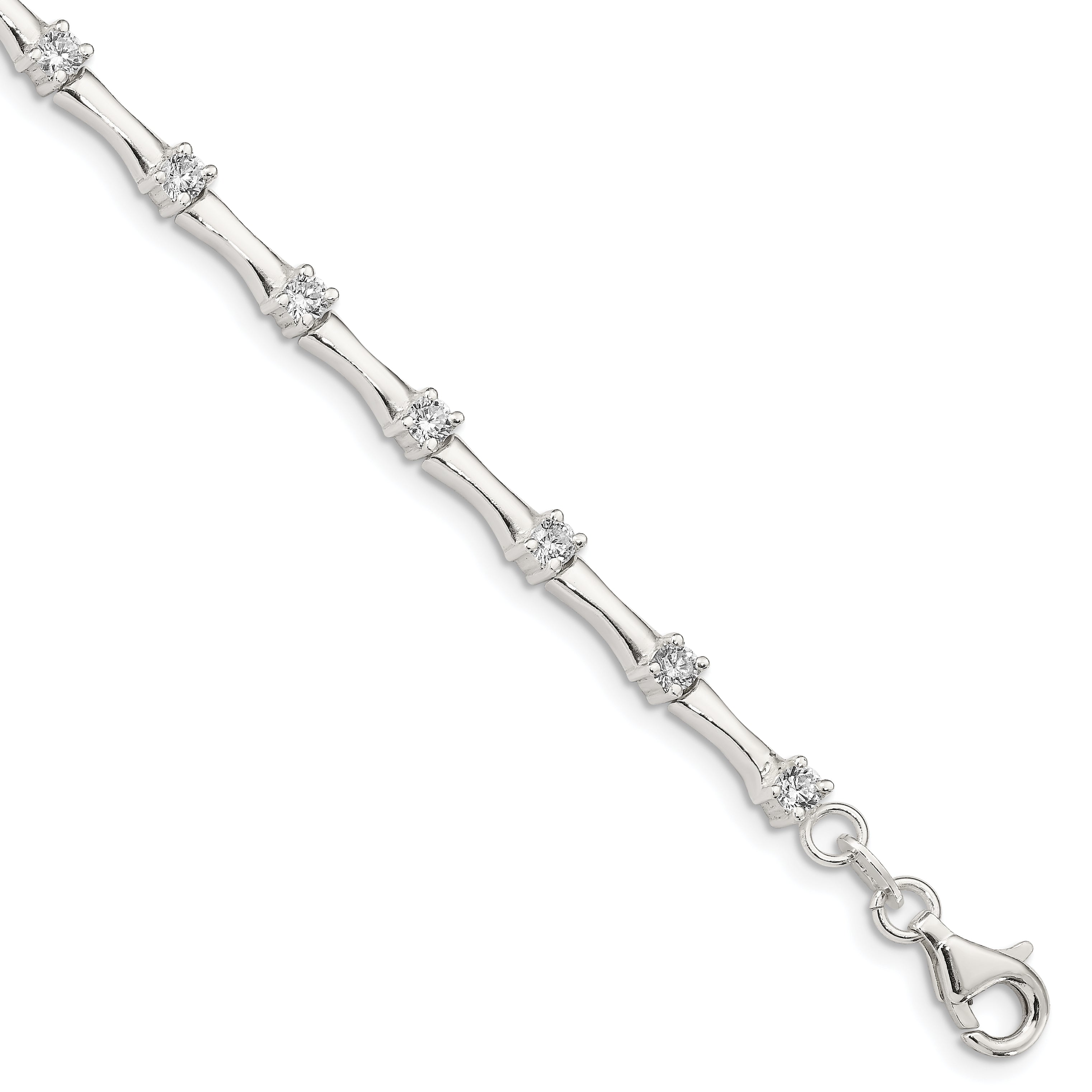 Sterling Silver CZ Fancy Polished Bracelet Main image