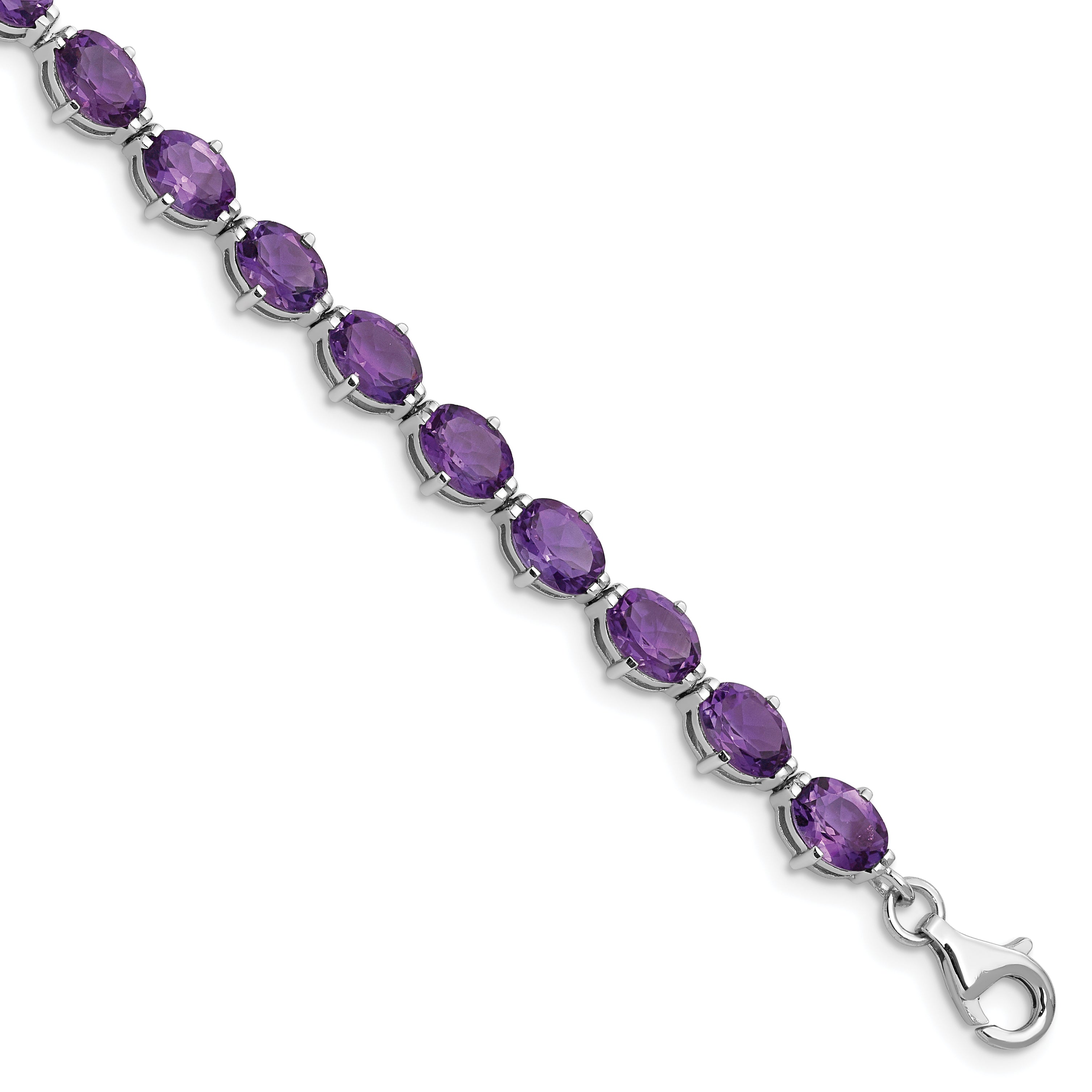 Sterling Silver Rhodium-plated Amethyst Bracelet Main image