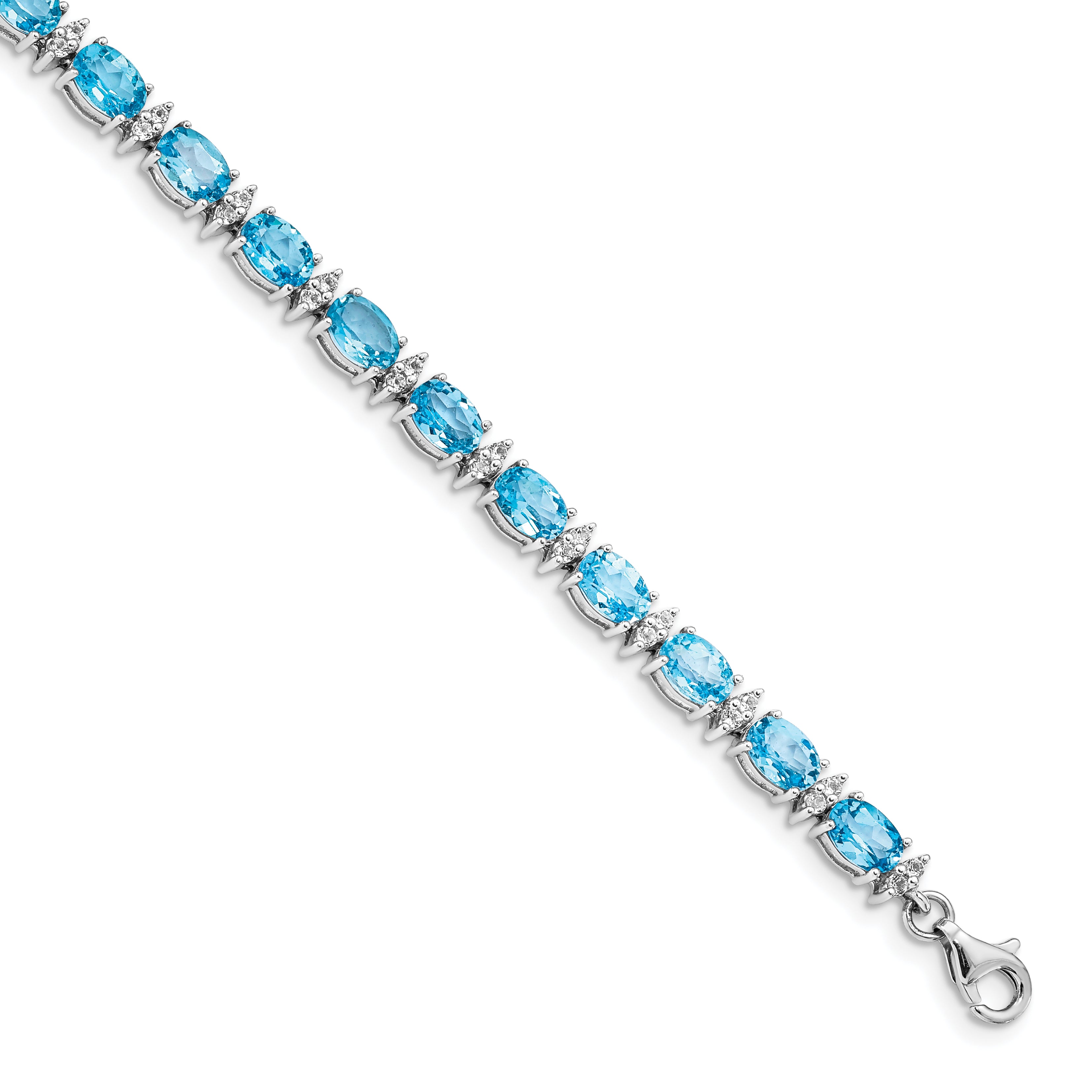 Sterling Silver Rhodium-plated Sky BT & White Topaz Bracelet Main image