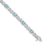 Sterling Silver Rhodium-plated Diamond & Light Swiss Blue Topaz Bracelet