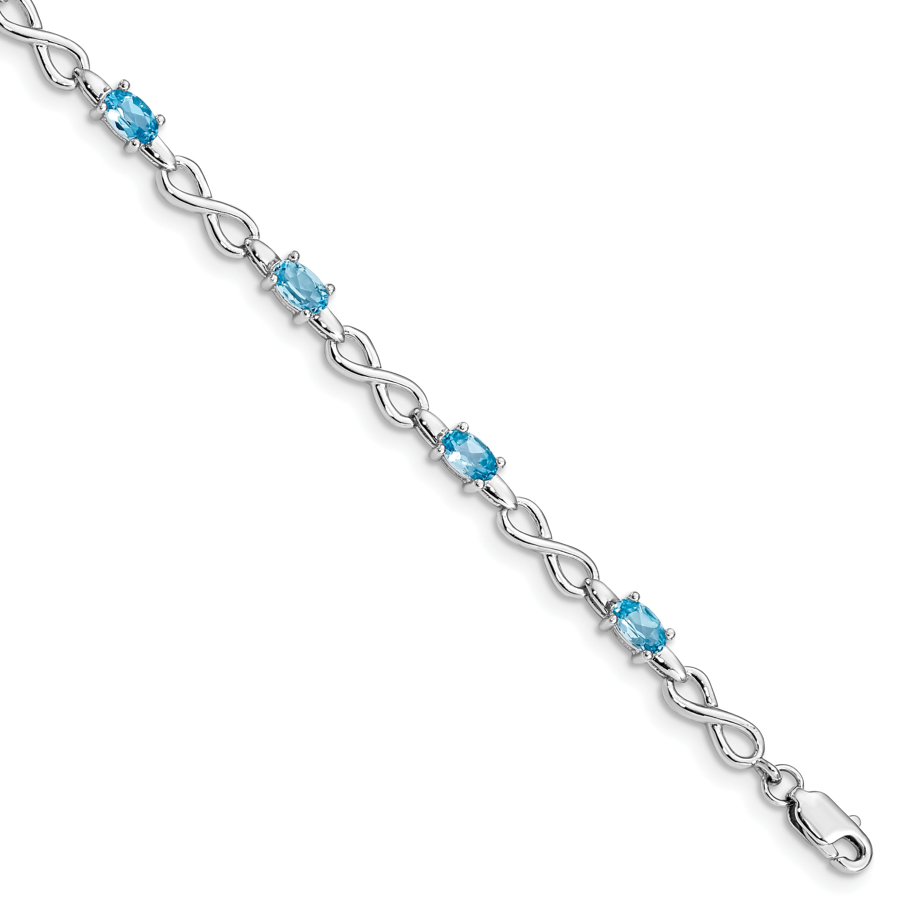 Sterling Silver Rhodium-plated Blue Topaz Bracelet Main image