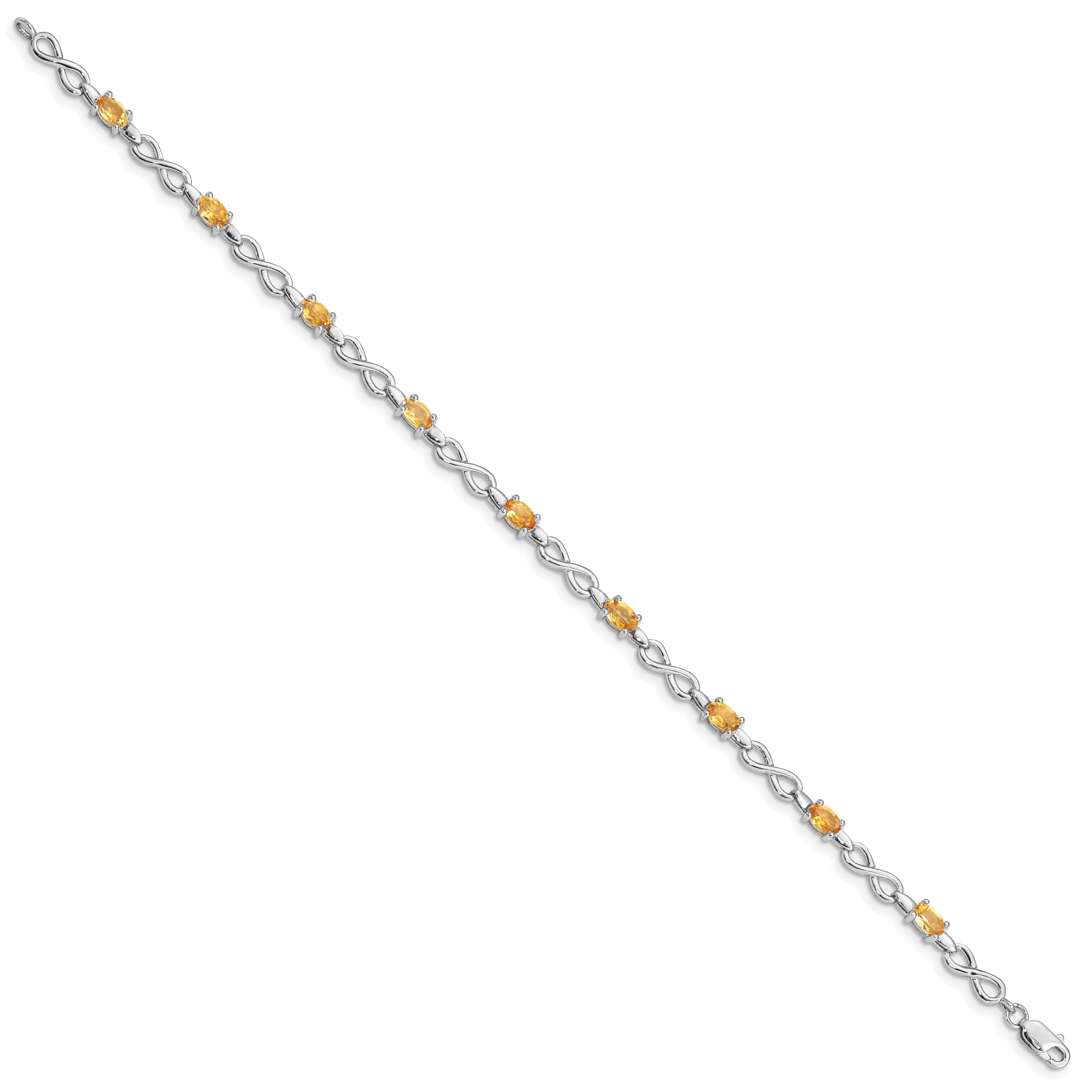 Sterling Silver Rhodium-plated Citrine Bracelet Secondary image